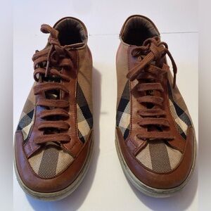 Burberry Women's SZ US 8 EU 39 Brown and Tan ICONIC CHECK NOVA Sneakers